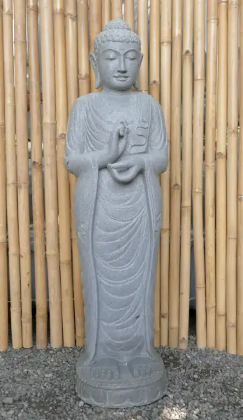 Product image 1 of the product “Standing Indian Buddha - gesture of teaching, in the sizes from 120cm to 180cm, Natural finish ”